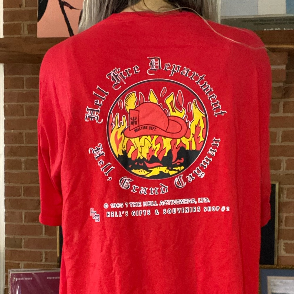 Vintage 1995 Hell Fire Department Grand Cayman Funny Oversized Unisex Tr… - Picture 4 of 16